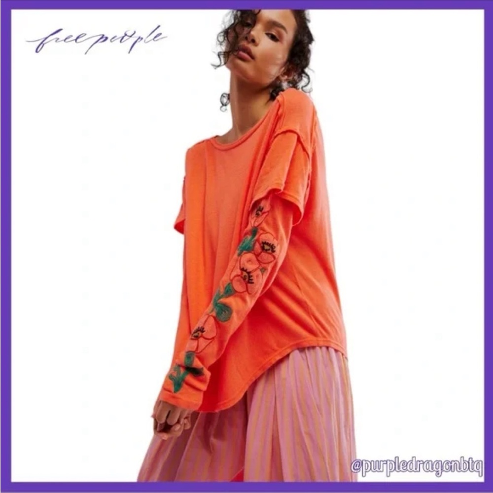Free People | Not Your Poppys Long-Sleeve Tee NWOT